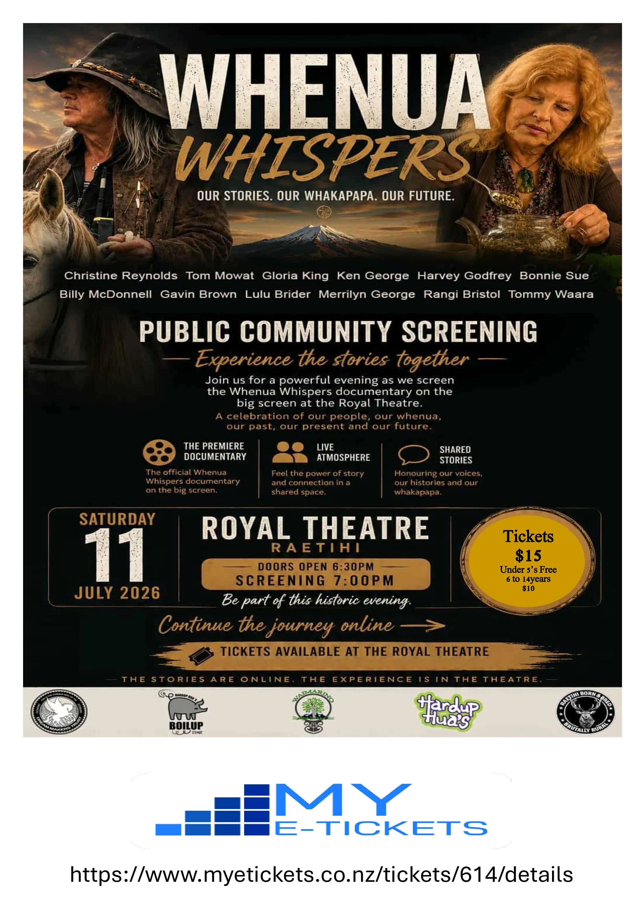 Whenua Whispers Public movie night — Raetihi 
