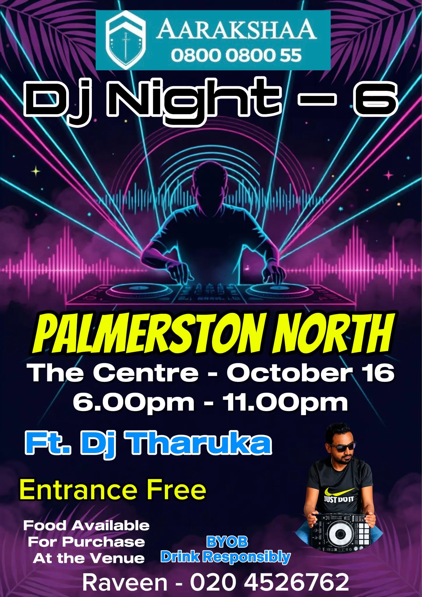 Aarakshaa DJ Night 6  2026! ✨ — Palmerston North