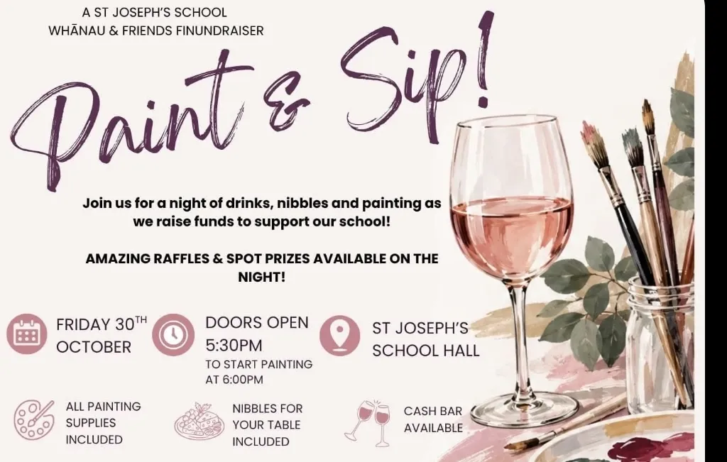 Paint and Sip St Josephs Whanau and Friends Fundraiser — Hastings, Hawke's Bay